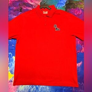 Under Armour Bright Red Polo Shirt with ole Miss Logo